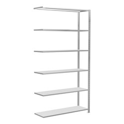 Schulte Anbauregal Steckregal MULTIplus150 2500 x 1300 x 400 mm 6 Fachböden Kreuzstrebe RAL 7035 lichtgrau