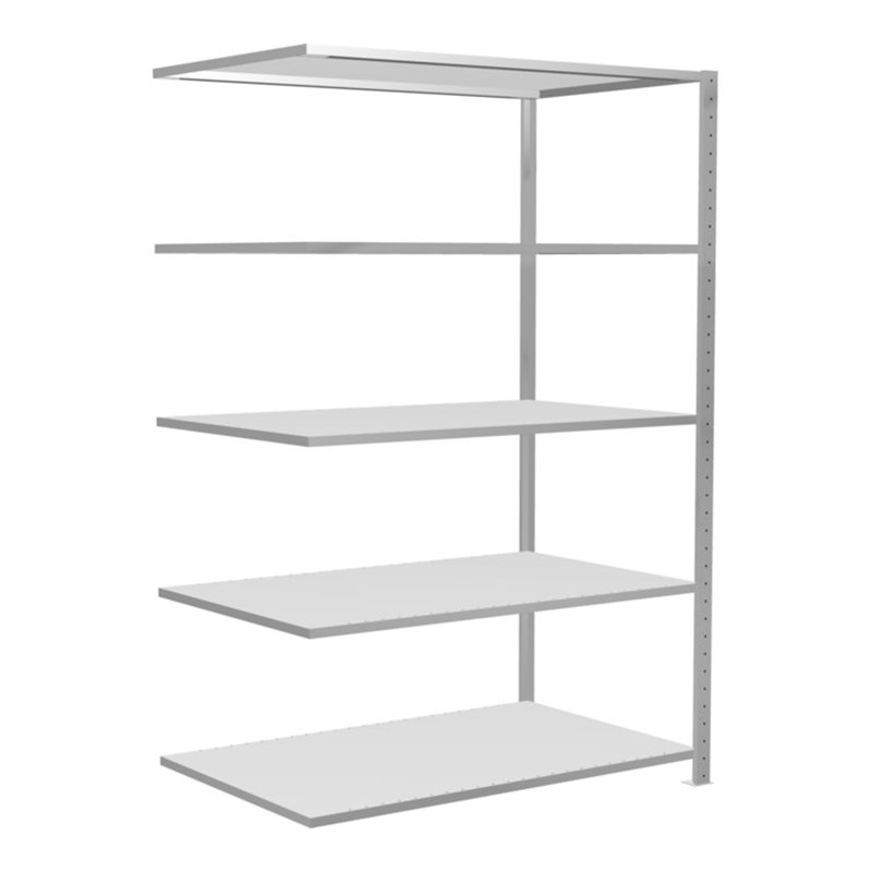 Schulte Anbauregal Steckregal MULTIplus150 2000 x 1300 x 800 mm 5 Fachböden Kreuzstrebe RAL 7035 lichtgrau