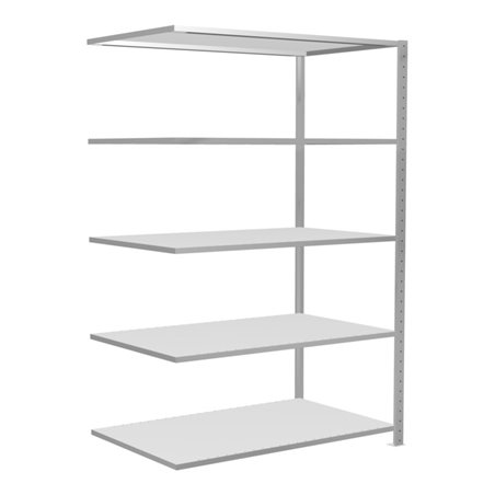 Schulte Anbauregal Steckregal MULTIplus150 2000 x 1300 x 800 mm 5 Fachböden Kreuzstrebe RAL 7035 lichtgrau