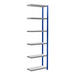 Schulte Anbauregal Steckregal MULTIplus250 2500 x 750 x 300 mm 6 Fachböden Kreuzstrebe RAL 5010 enzianblau/verzinkt/verzinkt