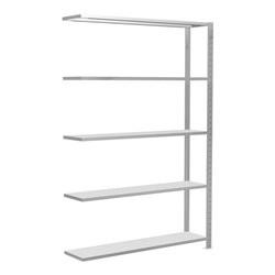Schulte Anbauregal Steckregal MULTIplus150 2000 x 1300 x 300 mm 5 Fachböden Kreuzstrebe RAL 7035 lichtgrau