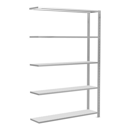 Schulte Anbauregal Steckregal MULTIplus150 2000 x 1300 x 300 mm 5 Fachböden Kreuzstrebe RAL 7035 lichtgrau