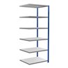 Schulte Anbauregal Steckregal MULTIplus250 2500 x 1000 x 800 mm 6 Fachböden Kreuzstrebe RAL 5010 enzianblau/verzinkt