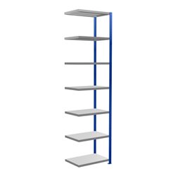 Schulte Anbauregal Steckregal MULTIplus250 3000 x 750 x 500 mm 7 Fachböden Kreuzstrebe RAL 5010 enzianblau/verzinkt/verzinkt