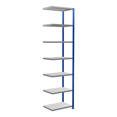 Schulte Anbauregal Steckregal MULTIplus250 3000 x 750 x 500 mm 7 Fachböden Kreuzstrebe RAL 5010 enzianblau/verzinkt/verzinkt
