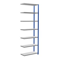 Schulte Anbauregal Steckregal MULTIplus250 3000 x 1000 x 400 mm 7 Fachböden Kreuzstrebe RAL 5010 enzianblau/verzinkt