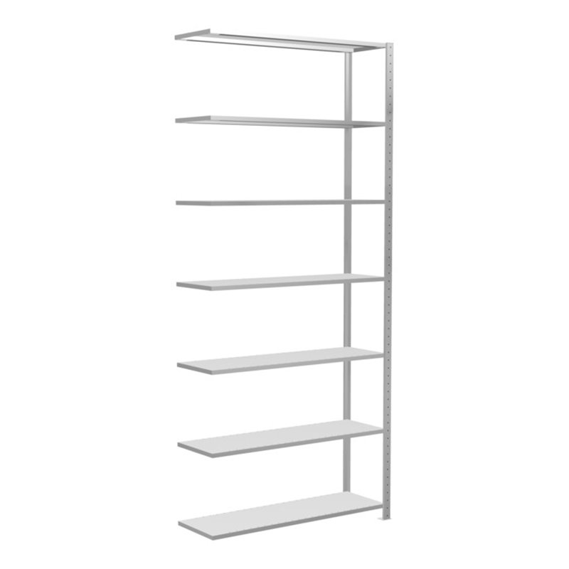 Schulte Anbauregal Steckregal MULTIplus150 3000 x 1300 x 400 mm 7 Fachböden Kreuzstrebe RAL 7035 lichtgrau