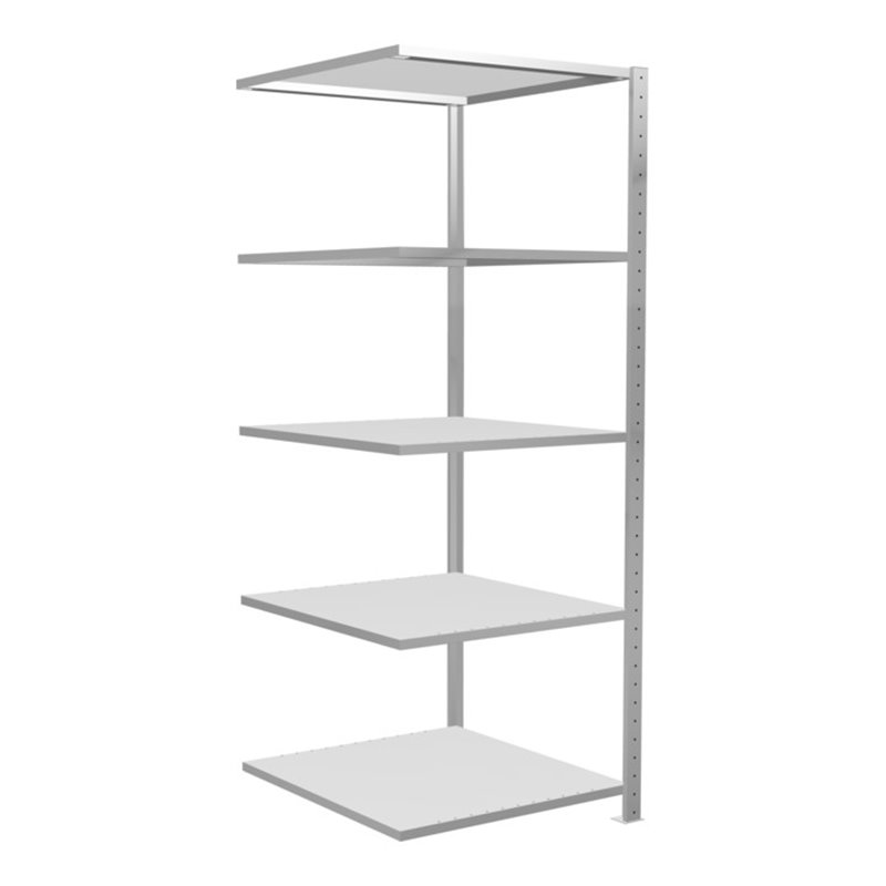 Schulte Anbauregal Steckregal MULTIplus150 2000 x 750 x 800 mm 5 Fachböden Kreuzstrebe RAL 7035 lichtgrau