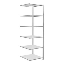 Schulte Anbauregal Steckregal MULTIplus150 2500 x 750 x 800 mm 6 Fachböden Kreuzstrebe RAL 7035 lichtgrau