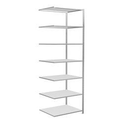 Schulte Anbauregal Steckregal MULTIplus150 3000 x 1000 x 800 mm 7 Fachböden Kreuzstrebe RAL 7035 lichtgrau