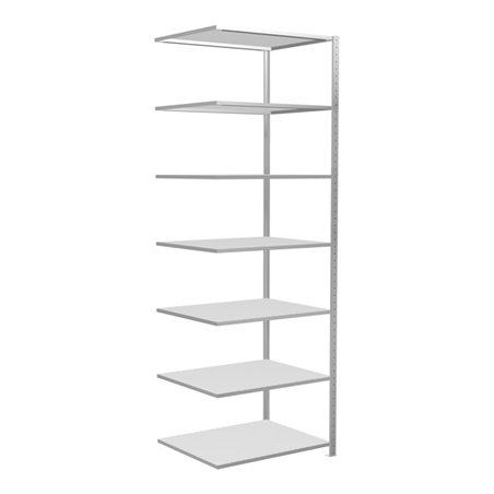 Schulte Anbauregal Steckregal MULTIplus150 3000 x 1000 x 800 mm 7 Fachböden Kreuzstrebe RAL 7035 lichtgrau