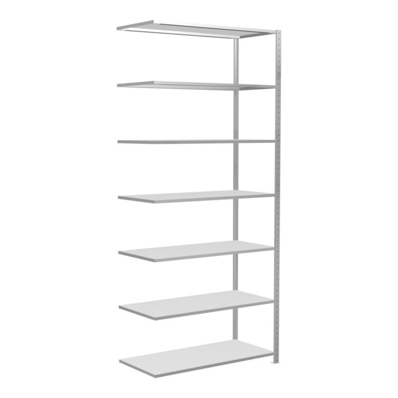 Schulte Anbauregal Steckregal MULTIplus150 3000 x 1300 x 600 mm 7 Fachböden Kreuzstrebe RAL 7035 lichtgrau