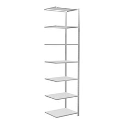 Schulte Anbauregal Steckregal MULTIplus150 3000 x 750 x 600 mm 7 Fachböden Kreuzstrebe RAL 7035 lichtgrau