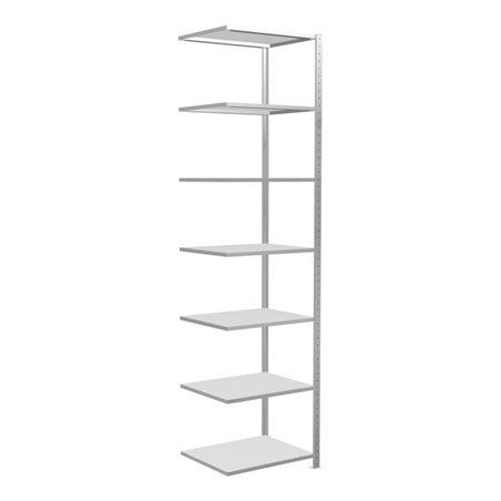 Schulte Anbauregal Steckregal MULTIplus150 3000 x 750 x 600 mm 7 Fachböden Kreuzstrebe RAL 7035 lichtgrau