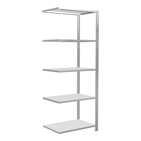 Schulte Anbauregal Steckregal MULTIplus150 2000 x 750 x 500 mm 5 Fachböden Kreuzstrebe RAL 7035 lichtgrau