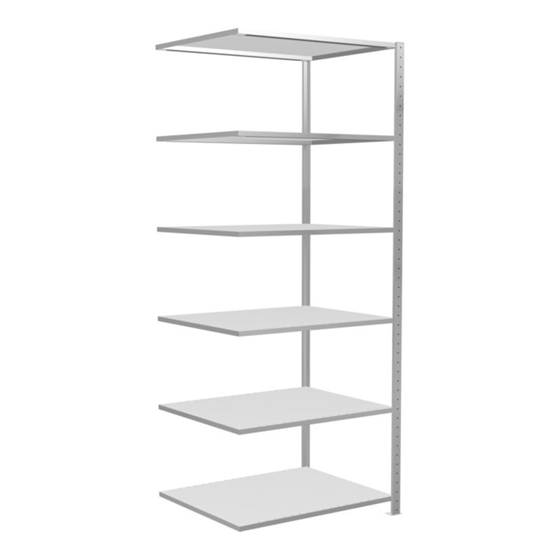 Schulte Anbauregal Steckregal MULTIplus150 2500 x 1000 x 800 mm 6 Fachböden Kreuzstrebe RAL 7035 lichtgrau