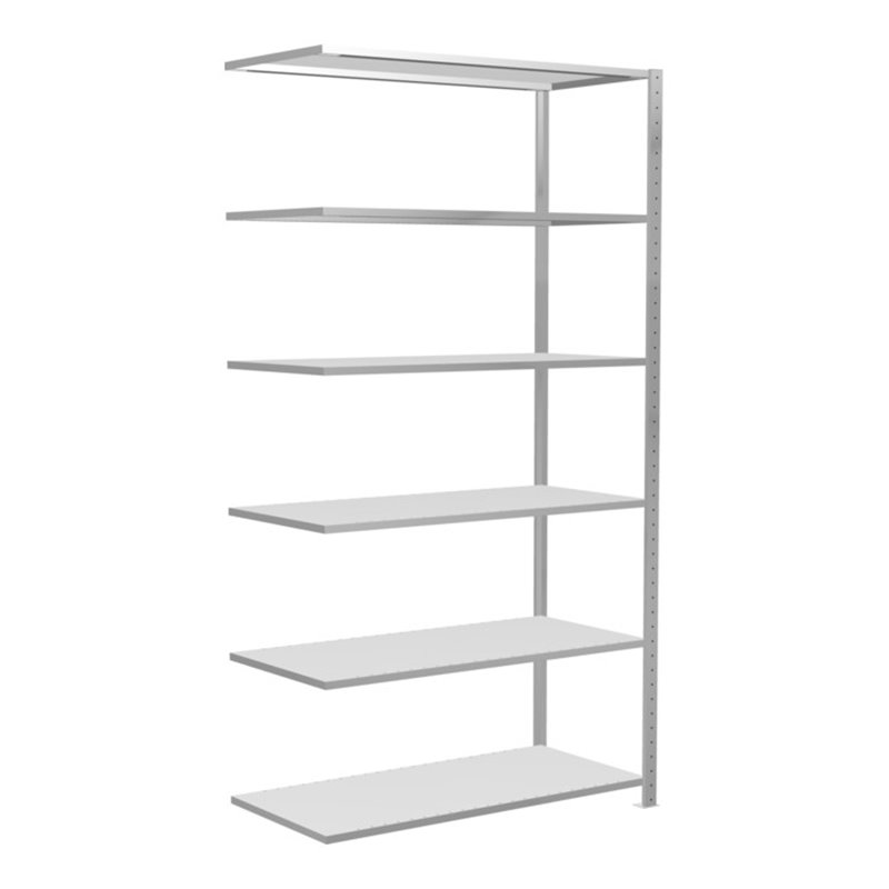 Schulte Anbauregal Steckregal MULTIplus150 2500 x 1300 x 600 mm 6 Fachböden Kreuzstrebe RAL 7035 lichtgrau