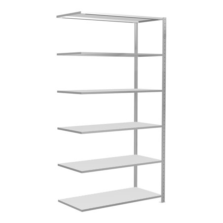Schulte Anbauregal Steckregal MULTIplus150 2500 x 1300 x 600 mm 6 Fachböden Kreuzstrebe RAL 7035 lichtgrau