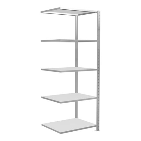 Schulte Anbauregal Steckregal MULTIplus150 2000 x 750 x 600 mm 5 Fachböden Kreuzstrebe RAL 7035 lichtgrau