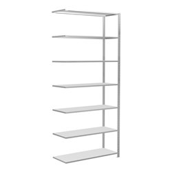 Schulte Anbauregal Steckregal MULTIplus150 3000 x 1300 x 500 mm 7 Fachböden Kreuzstrebe RAL 7035 lichtgrau