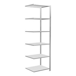 Schulte Anbauregal Steckregal MULTIplus150 2500 x 750 x 600 mm 6 Fachböden Kreuzstrebe RAL 7035 lichtgrau