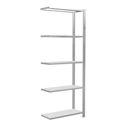 Schulte Anbauregal Steckregal MULTIplus150 2000 x 750 x 300 mm 5 Fachböden Kreuzstrebe RAL 7035 lichtgrau