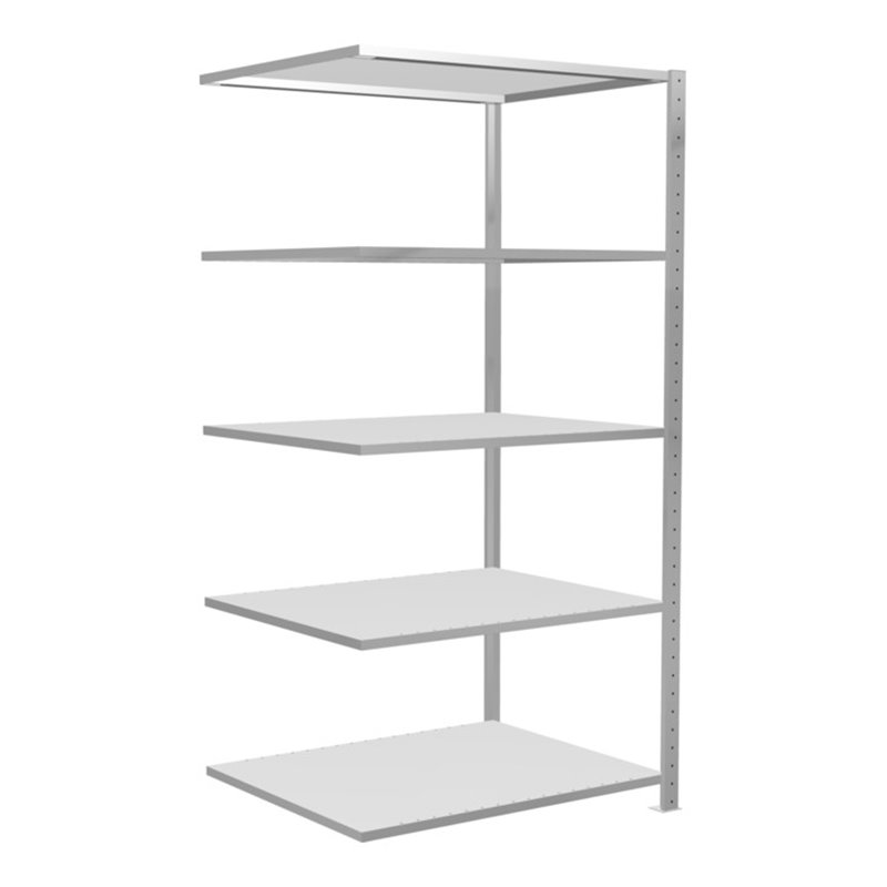 Schulte Anbauregal Steckregal MULTIplus150 2000 x 1000 x 800 mm 5 Fachböden Kreuzstrebe RAL 7035 lichtgrau