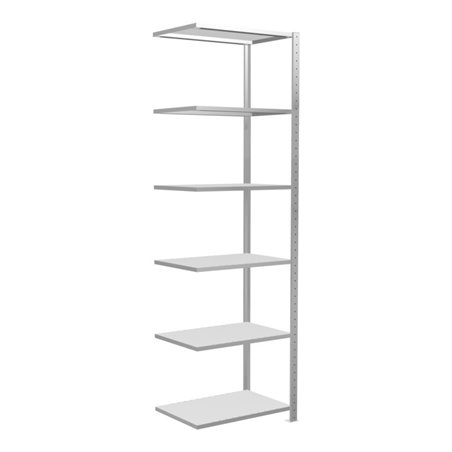 Schulte Anbauregal Steckregal MULTIplus150 2500 x 750 x 500 mm 6 Fachböden Kreuzstrebe RAL 7035 lichtgrau