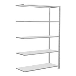 Schulte Anbauregal Steckregal MULTIplus150 2000 x 1300 x 500 mm 5 Fachböden Kreuzstrebe RAL 7035 lichtgrau