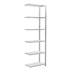 Schulte Anbauregal Steckregal MULTIplus150 2500 x 750 x 400 mm 6 Fachböden Kreuzstrebe RAL 7035 lichtgrau