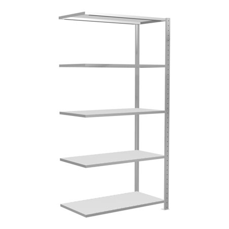 Schulte Anbauregal Steckregal MULTIplus150 2000 x 1000 x 500 mm 5 Fachböden Kreuzstrebe RAL 7035 lichtgrau