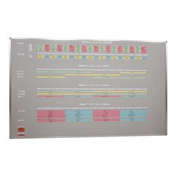 Eichner VISIPLAN-Tafel ohne Raster, 73 Schienen 200 x 130 cm