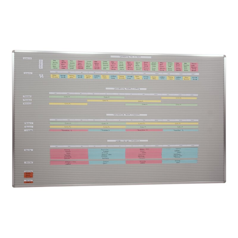 Eichner VISIPLAN-Tafel ohne Raster, 73 Schienen 200 x 130 cm