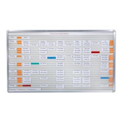 Eichner VISIPLAN-Tafel ohne Raster, 73 Schienen 200 x 130 cm