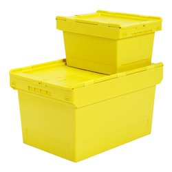 Bito Mehrwegbehälter mit Deckel MBD64321mZ L610xB400xH340 mm, postgelb