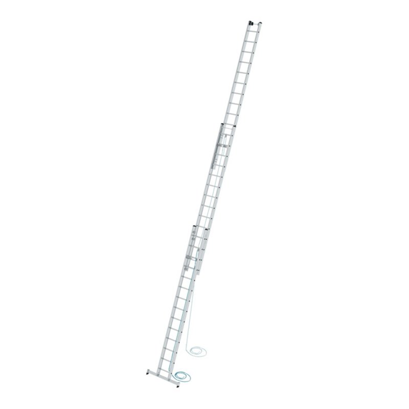 MUNK Aluminium-Seilzugleiter 3-teilig nivello®-Traverse 3 x 14 Sprossen
