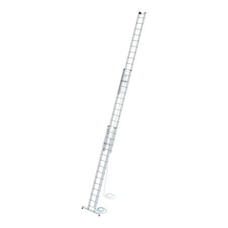 MUNK Aluminium-Seilzugleiter 3-teilig nivello®-Traverse 3 x 14 Sprossen