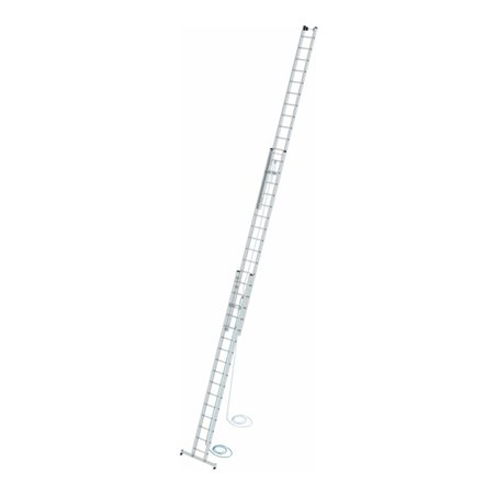 MUNK Aluminium-Seilzugleiter 3-teilig nivello®-Traverse 3 x 16 Sprossen