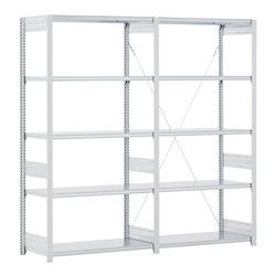 Bito Fachbodenregal Typ:EL mit 5 Fachböden L1008xH2000xT524 mm, Anbaufeld 100 kg lichtgrau