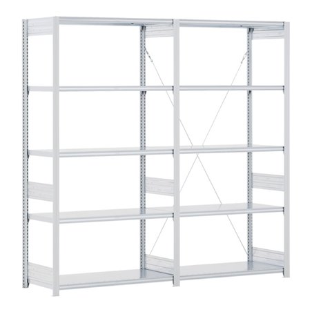 Bito Fachbodenregal Typ:EL mit 6 Fachböden L1058xH2500xT524 mm, Grundfeld 100 kg lichtgrau