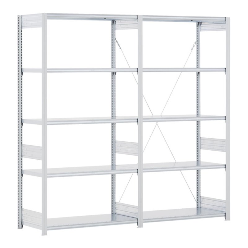 Bito Fachbodenregal Typ:EL mit 5 Fachböden L1058xH2000xT424 mm, Grundfeld 100 kg lichtgrau