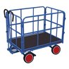 VARIOfit Handpritschenwagen mit 4 Rohrgitterwänden Vollgummibereifung 1.140 x 740 mm Traglast 700 kg