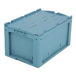 Bito Kleinladungsträger KLTD mit Deckel / KLTD64320R L600xB400xH320 mm, türkis Rippenboden