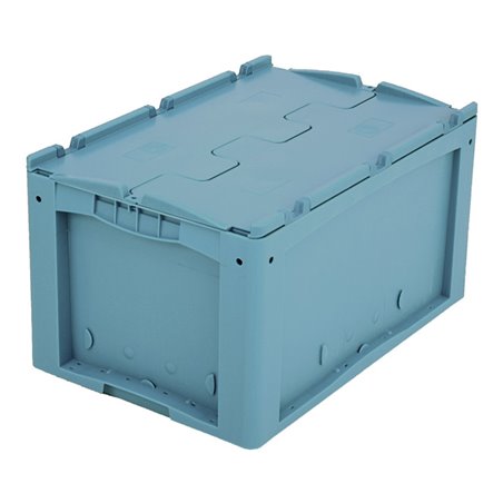 Bito Kleinladungsträger KLTD mit Deckel / KLTD64320R L600xB400xH320 mm, türkis Rippenboden