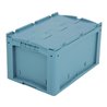 Bito Kleinladungsträger KLTD mit Deckel / KLTD64320R L600xB400xH320 mm, türkis Rippenboden