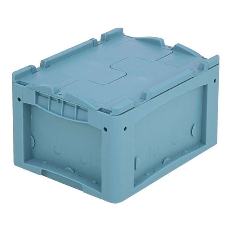 Bito Kleinladungsträger KLTD mit Deckel / KLTD43220R L400xB300xH220 mm, türkis Rippenboden