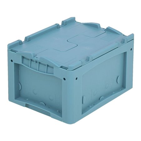 Bito Kleinladungsträger KLTD mit Deckel / KLTD43220R L400xB300xH220 mm, türkis Rippenboden