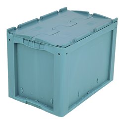Bito Kleinladungsträger KLTD mit Deckel / KLTD64420R L600xB400xH420 mm, türkis Rippenboden