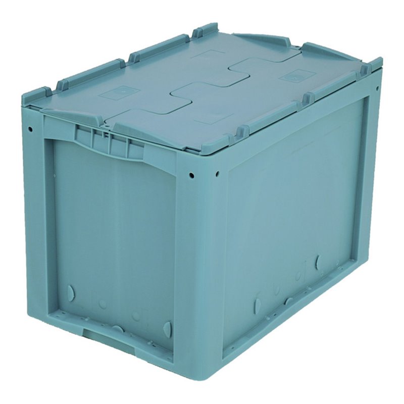 Bito Kleinladungsträger KLTD mit Deckel / KLTD64420R L600xB400xH420 mm, türkis Rippenboden