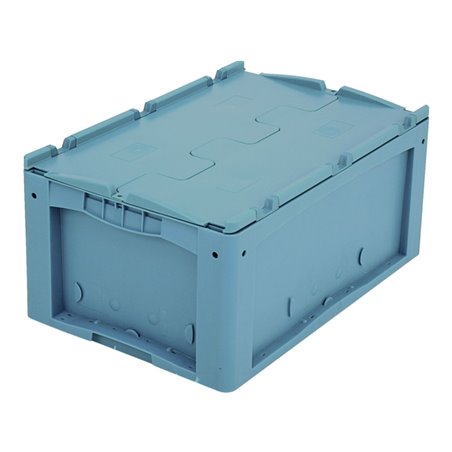 Bito Kleinladungsträger KLTD mit Deckel / KLTD64270R L600xB400xH270 mm, türkis Rippenboden